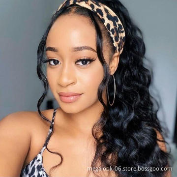 Wholesale Headband Wig Human Hair Wig For Black Women Virgin Deep Wave Human Hair Headband Wig